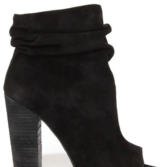 Kristin Cavallari Chinese Laundry Laurel Black Suede Peep Toe Booties. Size 6.5. - Picture 3 of 10